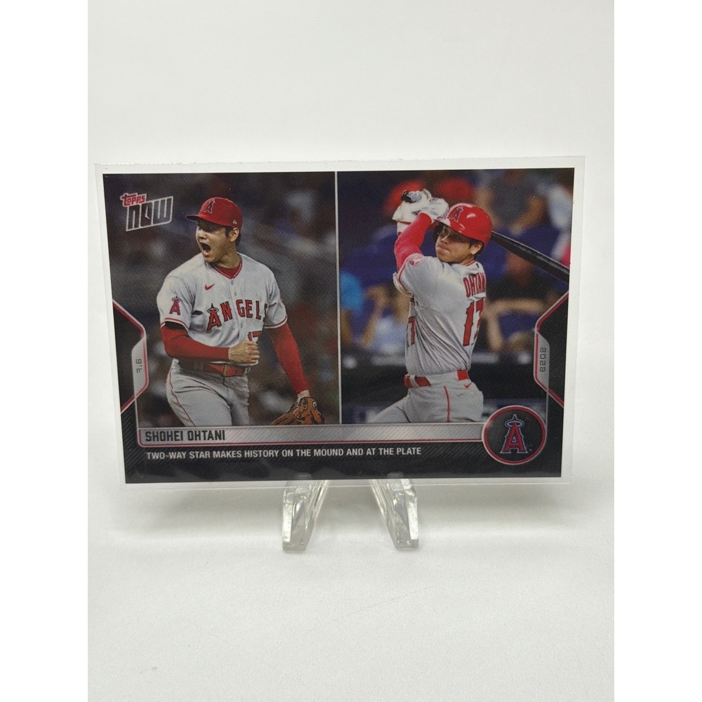 2022 Topps Now Shohei Ohtani 478 Los Angeles Angels Two-Way Star History Card